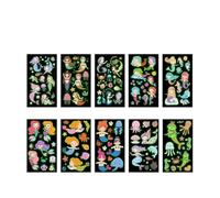 Pegatinas de tatuaje impermeables for niñas retro rosas, Juego de pegatinas de maquillaje para fiestas de niñas(10 pcs j)