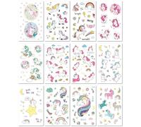 Pegatinas De Tatuaje Impermeables Para Niños, Pegatinas Navideñas Con Dibujos De Unicornios Divertidos Para Niños. 120×75mm A0129