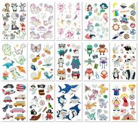 Pegatinas De Tatuaje Luminosas Impermeables Temporales Con Diseño De Dinosaurio Y Unicornio Para Niños 120x75mm A0138