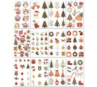 Pegatinas De Tatuaje Navideñas Para Niños, Lindas Pegatinas De Tatuajes Faciales De Dibujos Animados, Pegatinas Faciales Impresas Para Festivales 76 * 120MM