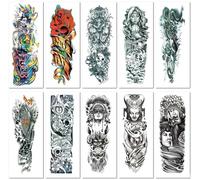 Pegatinas De Tatuaje Para Brazo Completo, Resistentes Al Agua, Con Flores Largas En El Brazo Para Hombres Y Mujeres 3D Cicatriz Sexy Temporal Para 150x420mm A0144