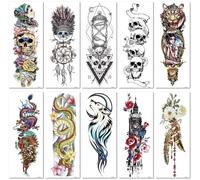 Pegatinas De Tatuaje Para Brazo Completo, Resistentes Al Agua, Con Flores Largas En El Brazo Para Hombres Y Mujeres 3D Cicatriz Sexy Temporal Para 150x420mm A0146