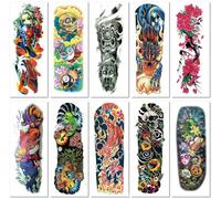 Pegatinas De Tatuaje Para Brazo Completo, Resistentes Al Agua, Con Flores Largas En El Brazo Para Hombres Y Mujeres 3D Cicatriz Sexy Temporal Para 150x420mm A0145