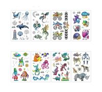 Pegatinas De Tatuaje Para Niños, Lindas, Plateadas, Resistentes Al Agua Y Respetuosas Con El Medio Ambiente, Para Fiestas, Carnavales Y Diversión. 120×75mm A0011