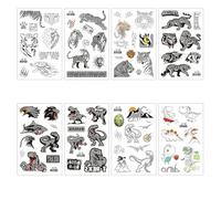 Pegatinas De Tatuaje Para Niños, Lindas, Plateadas, Resistentes Al Agua Y Respetuosas Con El Medio Ambiente, Para Fiestas, Carnavales Y Diversión. 120×75mm A0013