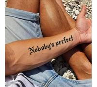 Pegatinas De Tatuaje Temporal A Base De Hierbas, Tatuaje Falso, Lavable, Simulación De Frase Con Letras En Inglés, Para Hombres Y Mujeres, Semipermanente, Con Una Duración De 2 Semanas.