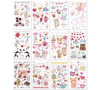 Pegatinas De Tatuaje Temporal Con Purpurina Impermeable Y Bonitas Para El Día De San Valentín, Pegatinas De Regalo Para Niños Con Forma De Oso 120×75mm