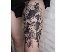 Pegatinas De Tatuaje Temporal De Hierbas, Tatuaje Falso De Reina De Serpiente, Para Mujeres Y Hombres, Semipermanente, No Reflectante, Resistente Al Agua, Con Una Duración De 2 Semanas.