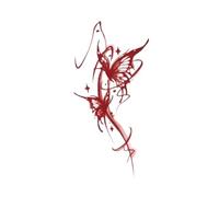 Pegatinas de tatuaje temporal de mariposa roja de vino, tatuajes falsos artísticos impermeables for brazo de flor de acuarela a prueba de agua for mujeres