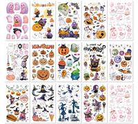Pegatinas De Tatuaje Temporales De Halloween Con Purpurina Impermeable Y Lindas Pegatinas De Tatuaje De Acuarela Para Niños 120×75mm