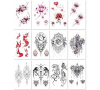 Pegatinas De Tatuajes De Animales A Prueba De Agua Para Medias Mangas, Pegatinas De Tatuajes De Tótem, Pegatinas Temporales Para Pantorrillas Y Brazos. 19x12cm A144