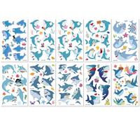 Pegatinas De Tatuajes De Dibujos Animados Para Niños Del Mundo Submarino, Lindas Pegatinas De Animales Del Océano Para Regalo De Fiesta, Tatuajes De Animales 120 * 76mm A0169