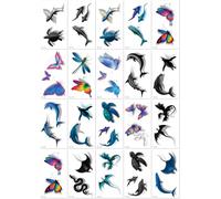 Pegatinas De Tatuajes De Mariposas, Dinosaurios, Libélula, Tortugas Y Animales Realistas Tridimensionales De Simulación 3D Para Niños Y Adultos 105 * 60mm