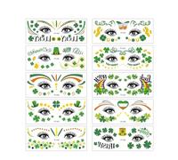 Pegatinas de tatuajes de tema verde, pintura irlandesa, pegatinas de tatuajes impermeables(10 PCS A)