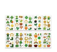 Pegatinas de tatuajes de tema verde, pintura irlandesa, pegatinas de tatuajes impermeables(10 PCS D)
