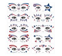 Pegatinas de tatuajes faciales temáticas, pegatinas de tatuajes impermeables for fiestas pintadas(10 pcs A)