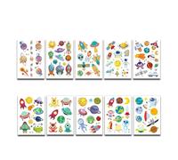 Pegatinas de tatuajes for niños, pegatinas de tatuajes temporales for niños, vestido de fiesta con patrón de robot(10 pcs F)