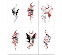 Pegatinas De Tatuajes Para Chicas Sensuales, Estilo Puro Deseo, Clavícula Oscura, Color De Cintura, Tatuaje De Mariposa, Sol Y Luna. 11 * 6