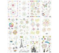 Pegatinas De Tatuajes Para Niños, Divertidas Pegatinas De Tatuajes De Fuegos Artificiales De Festivales De Música De Dibujos Animados 120 * 75mm