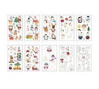 Pegatinas De Tatuajes Que Brillan En La Oscuridad De Navidad De Dibujos Animados Pegatinas De Tatuajes Desechables Para Fiestas