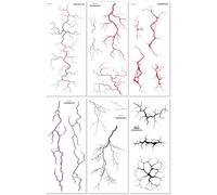 Pegatinas De Tatuajes Realistas De Halloween, Hombres Y Mujeres Terroríficos, Pegatinas Faciales De Maquillaje De Vasos Sanguíneos Realistas 24ｘ10.5cm