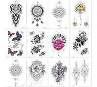 Pegatinas De Tatuajes Temporales A Prueba De Agua, Símbolos De Tótem De Larga Duración, Formas Geométricas A Prueba De Agua, Adornos 190X120mm A058