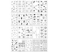 Pegatinas De Tatuajes Temporales Azules Que Brillan En La Oscuridad, Resistentes Al Agua, Lindas Pegatinas De Letras Brillantes Con Mariposas Para Festivales De Música Electrónica. 10.5x6cm