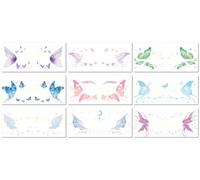 Pegatinas De Tatuajes Temporales Con Brillantina Para El Rostro, Maquillaje De Fiesta, Desechables, Mariposas Resistentes Al Agua Y Al Sudor. 195 * 80mm