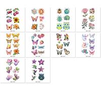 Pegatinas De Tatuajes Temporales Con Brillantina, Resistentes Al Agua Y Al Sudor, Para Niños, Animales De Dibujos Animados, Dinosaurios, Unicornios, Insectos. 120X76mm A225