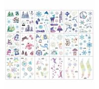 Pegatinas De Tatuajes Temporales Con Purpurina Navideña, Pegatinas De Copos De Nieve, Pegatinas De Transferencia Temporal Para Fiestas De Maquillaje 7.5cm*12cm