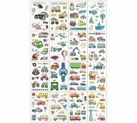 Pegatinas De Tatuajes Temporales De Dibujos Animados Que Brillan En La Oscuridad Para Niños, Vehículos, Camiones Y Vehículos De Construcción. 7.5 * 12cm