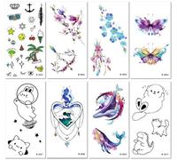 Pegatinas De Tatuajes Temporales De Dibujos Animados, Resistentes Al Agua, Mariposas De Colores, Tatuajes Temporales Bonitos Y Originales Para Niños. 75 * 140MM