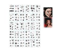 Pegatinas De Tatuajes Temporales Para Halloween, Cicatrices Falsas, Decoración Facial Para Disfraces, Kit Familiar De Pegatinas de Tatuajes De Maquillaje Para Halloween (Style-ZZ)