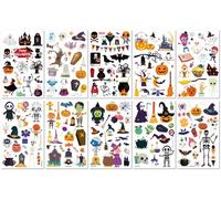 Pegatinas De Tatuajes Temporales Para Niños De Halloween, Lindas Pegatinas De Transferencia Al Agua Con Dibujos Animados Pegatinas De Resistentes Al Agua Y Al Sudor Para Fiestas. 120 * 76mm A039