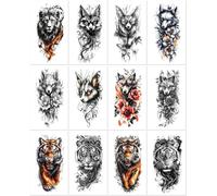 Pegatinas De Tatuajes Temporales Pequeños, Impermeables, Para Brazo Completo, Con Símbolos, Tótems, Animales, Calaveras Y Texto. 210 * 114mm A052