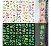 Pegatinas de tatuajes temporales que en , 10 hojas con 120 unidades - Serie de insectos de dibujos animados a prueba de agua, diseños de abeja, , , , rana, , corporal para disfrazarse, 2-5 días
