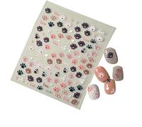 Pegatinas de uñas 5D en relieve, pegatinas lindas con pata de perro y gato, deslizadores en relieve, esmalte de Gel, envoltura de manicura, pegatinas for herramientas de uñas DIY, patrones decorativos