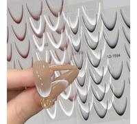 Pegatinas de uñas de encaje francés, gradiente de color, pegatinas para uñas, curvas, rayas, líneas francesas, diseño de uñas, pegatinas para uñas, pegatinas de uñas coloridas, pegatinas para uñas