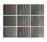 Pegatinas de uñas de flores, calcomanías 3D, líneas, arte, veranos, diseños, accesorios, flores