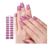Pegatinas de uñas de gel semicuradas, tiras de esmalte de uñas de color sólido, tiras de uñas de gel para decoración artística para fiestas
