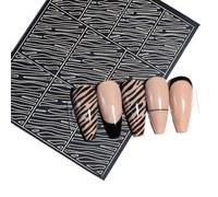 Pegatinas de uñas de leopardo 3D, pegatinas creativas falsas para uñas postizas, consejos de manicura de uñas, parches de arte de uñas, pegatinas completas de esmalte de uñas