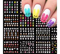 Pegatinas de Uñas de Pascua, 30 PCS Nail Art Stickers Conejo, Huevos Teñidos, Pegatinas Uñas Niñas, Nail Art Stickers Conejo, para DIY de Pascua y Primavera para Mujeres (B)