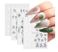 Pegatinas de uñas en relieve | Pegatinas de bricolaje, transferencia de agua, accesorios para uñas, diseño de rosa camellia para mujeres, niñas, consejos de manicura