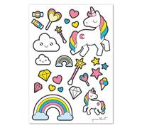- Pegatinas de unicornios en lámina DIN A4, color rosa - Con muchos detalles