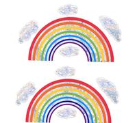 Pegatinas de Ventana Arcoíris, 1 Juego de Pegatinas de Nubes de Arco Iris, Pegatinas de Anticolisión de Ventanas, Pegatinas Anticolisión Cristales, Pegatinas de Decoración para el Hogar, Ventanas