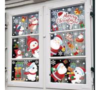 Pegatinas de Ventana de Navidad, 168PCS Papá Noel Muñeco de Nieve Reno Estáticas Calcomanías de Navidad para Ventana, Decoraciones de Fiesta Ventanas Puertas Espejos Neveras Habitación Infantil