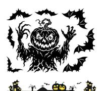 Pegatinas de ventana Halloween Vinilos De Espejo Calabaza Y Murciélago