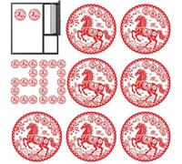 Pegatinas de ventana para año nuevo chino | 20 hojas calcomanías festivas estáticas - decoración china 2026 año del caballo | Para ventana pared casa entrada boda