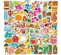 Pegatinas De Verano,100pcs Pegatinas Hawaii,Pegatina De Verano Hawaianas,Stickers Veranos,Pegatina de Playa de Veranos,Pegatinaes Playa Hawaiana,Pegatinaes Temáticas De Playas De Veranoes (Color A)