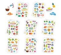 Pegatinas De Verano, 16 pcs Pegatinas De Verano Hawaianas, Pegatinaes Hawaii, Pegatina Temáticas De Playa De Veranos, Pegatina Playa Hawaiana, Stickers Veranos, Veran Pegatinaes para Niños (Color B)